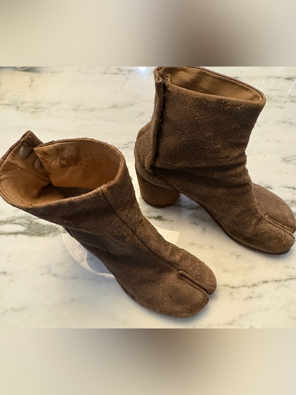 Maison Martin Margiela vintage Brown Split-Toe tabi Suede Boots. Rare ! - Picture 6 of 16